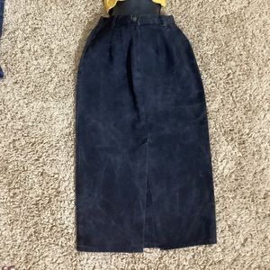Denim vintage long maxi skirt